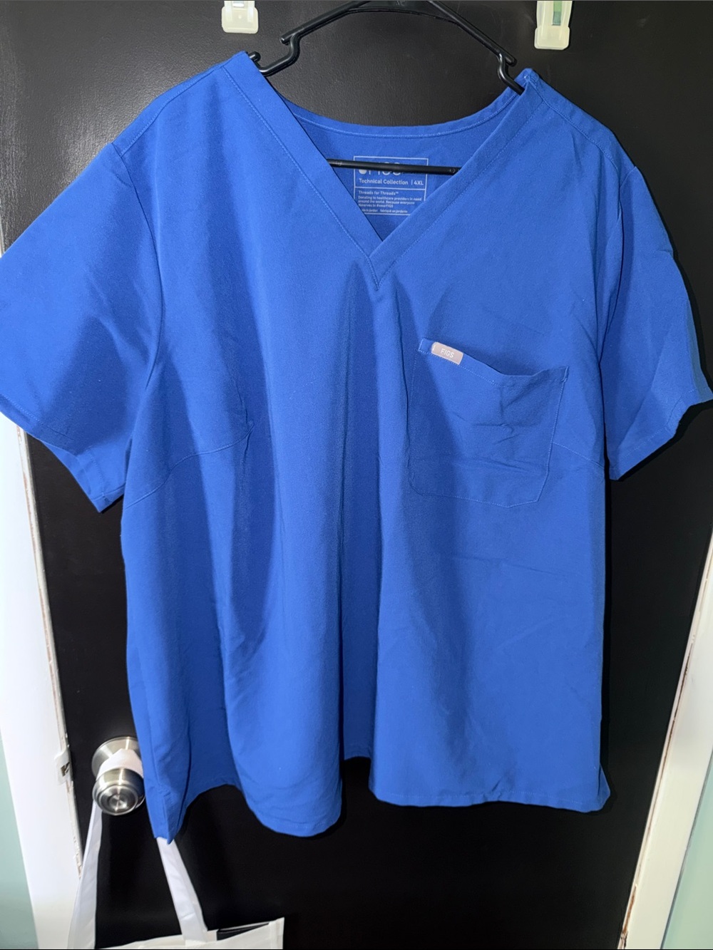 Figs Blue Scoop Neck Medical Top